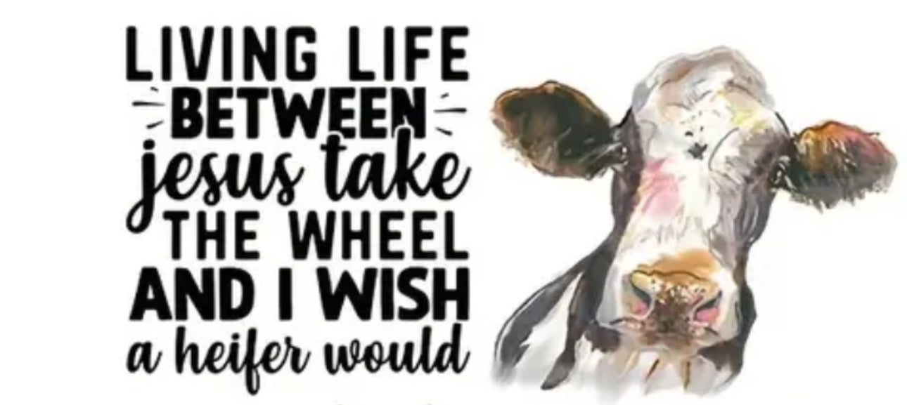 Living Life Between Jesus Take The Wheel UV DTF Wrap