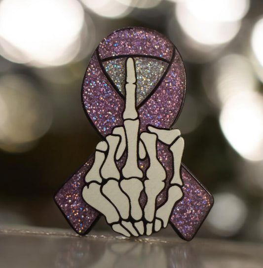 Breast Cancer Middle Finger Acrylic Flatback