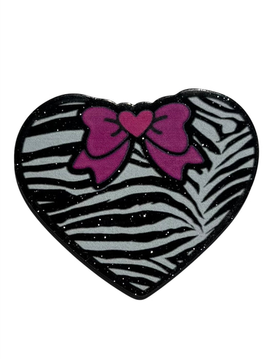 Zebra Heart Acrylic Flatback