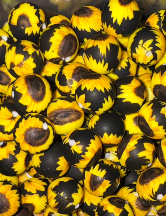 Sunflower Silicone Beads