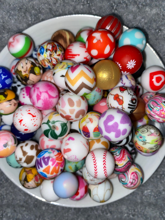 Silicone Printed Bead Mix