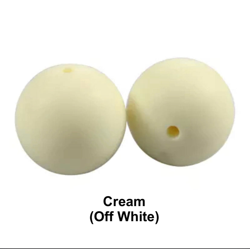 Cream (Off White ) Silicone Beads