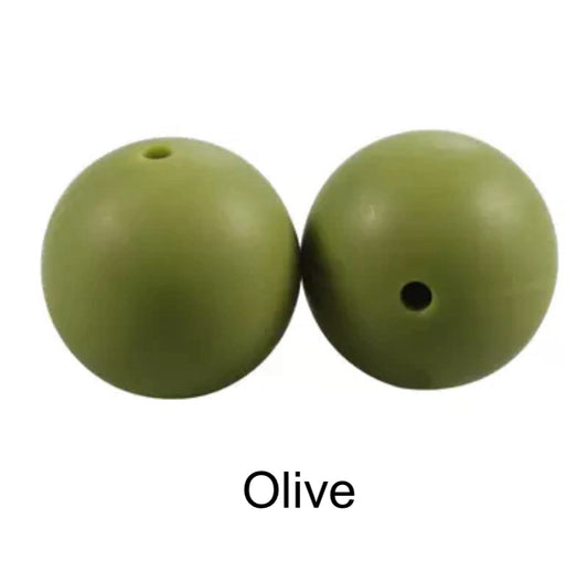 Olive Silicone Beads