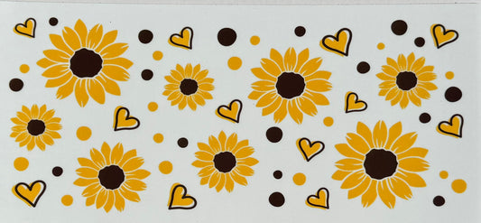 Sunflower and Hearts UV DTF Wraps