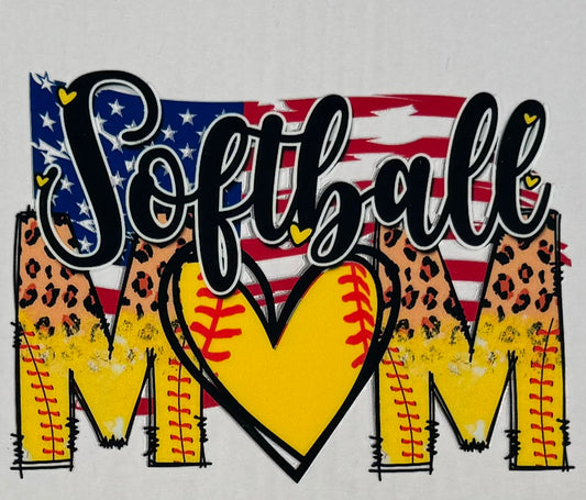 Softball Mom UV DTF Decal