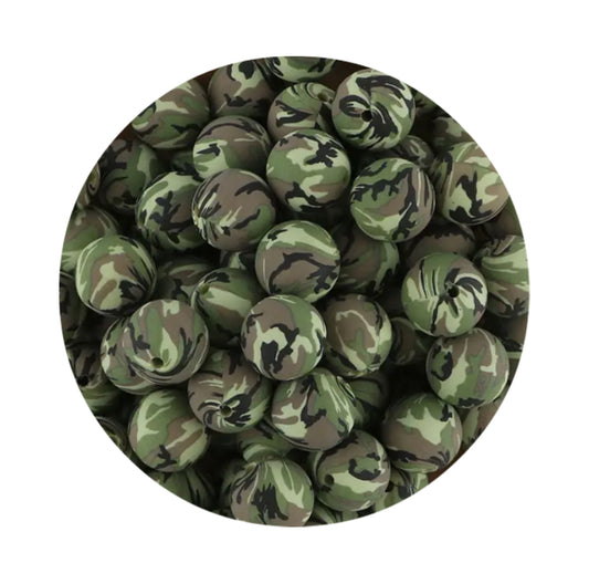 Camouflage Silicone Beads