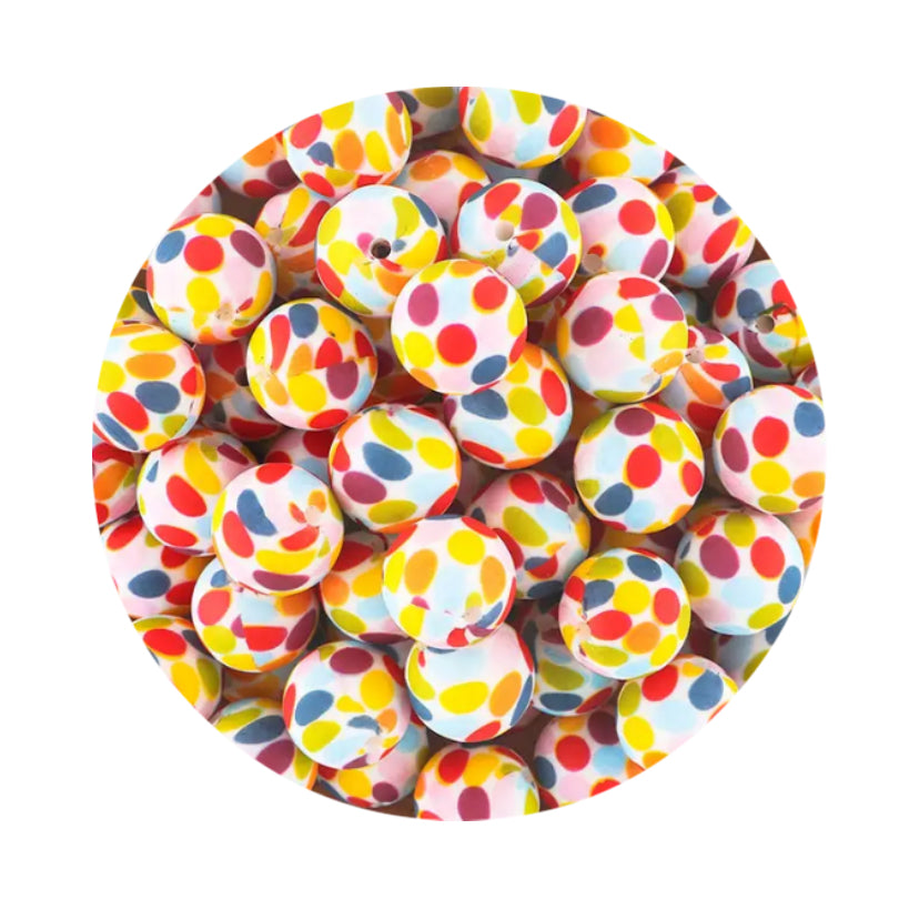 Colorful Dots Silicone Beads