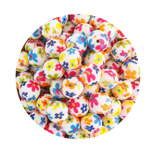 Retro Flower Silicone Beads