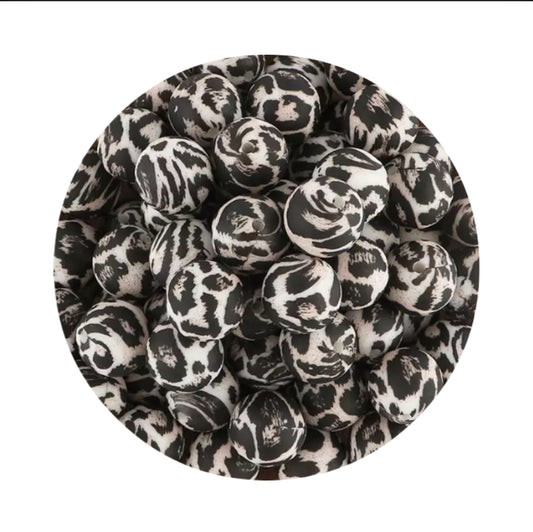 Leopard Print Silicone Beads