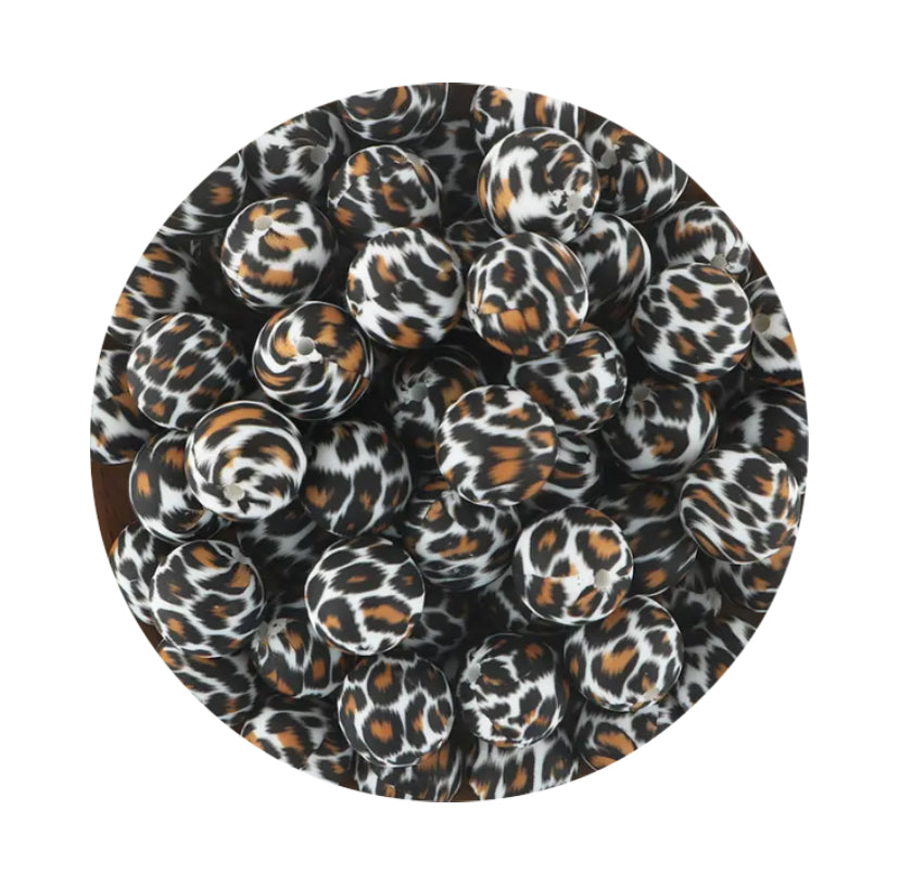 Leopard Print Silicone Beads