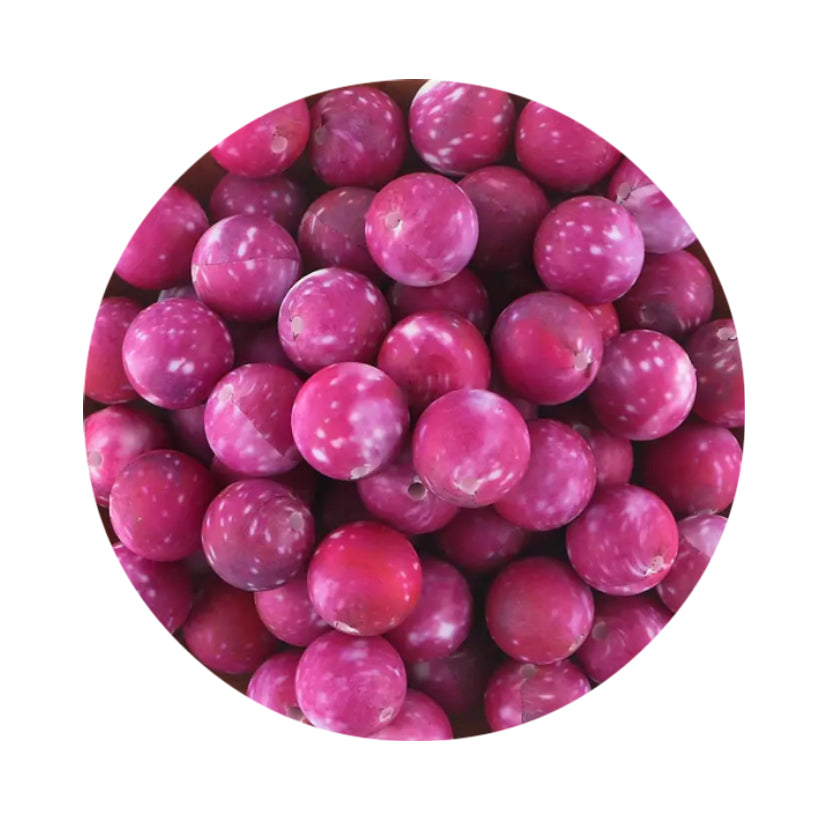 Magenta Galaxy Silicone Beads