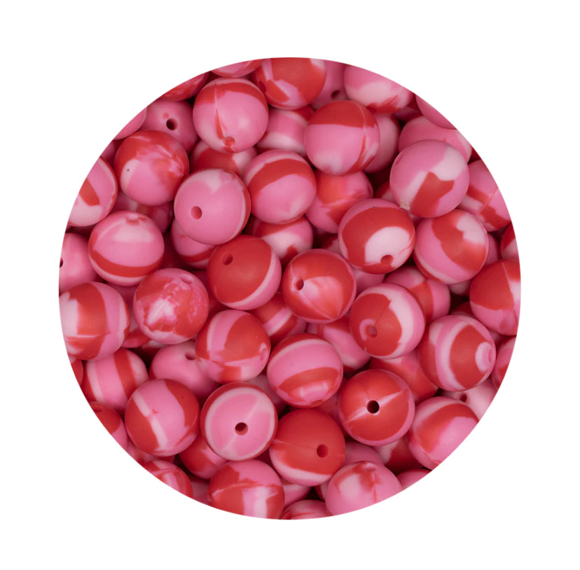 Red, White, and Pink Silicone Beads