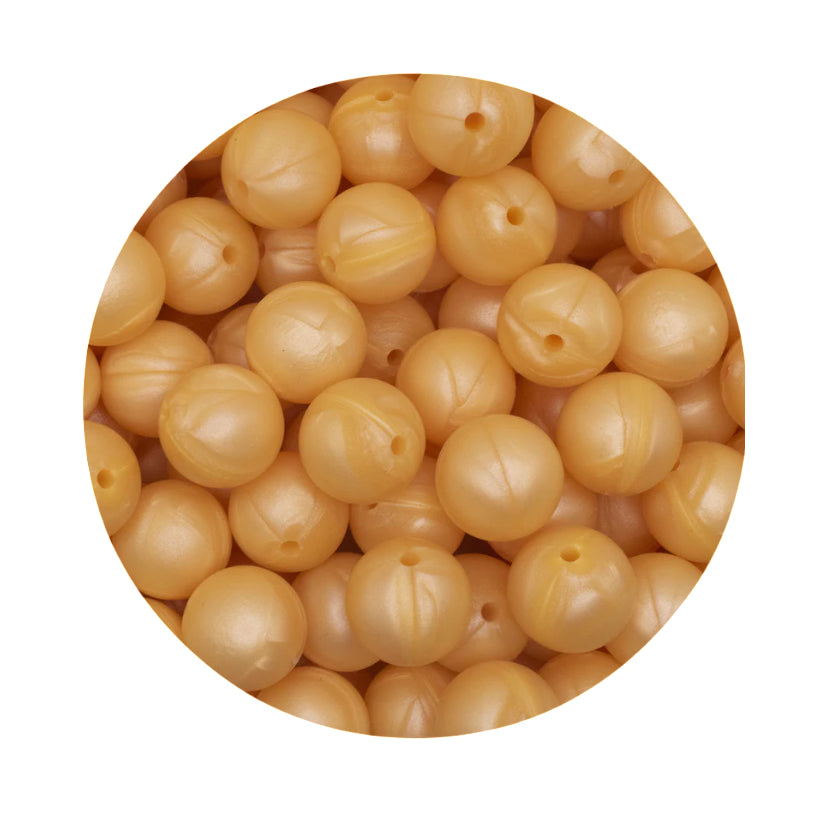 Pearl Gold Silicone Beads