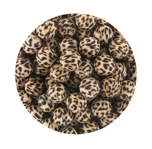 Leopard Print Silicone Beads