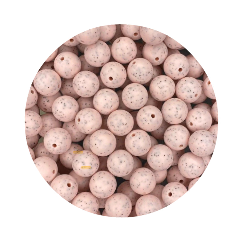 Pink Granite Silicone Beads