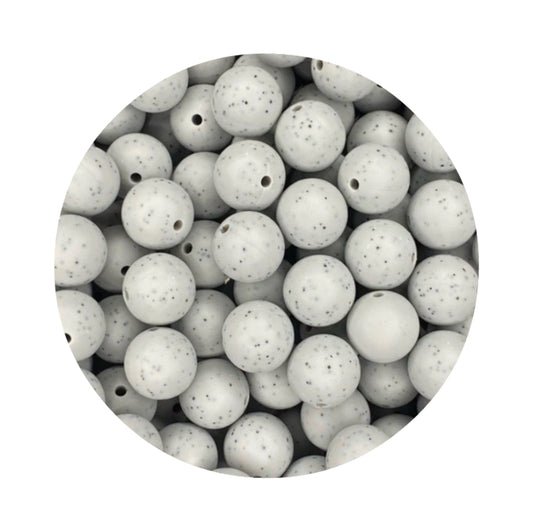 Grey Granite Silicone Beads