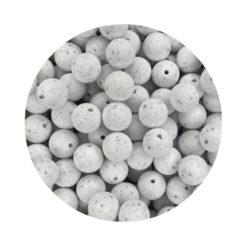 White Granite Silicone Beads