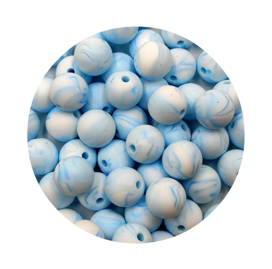 Blue Marble Silicone Beads