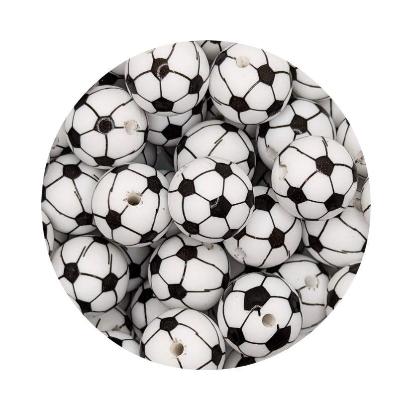 Soccer Silicone Beads