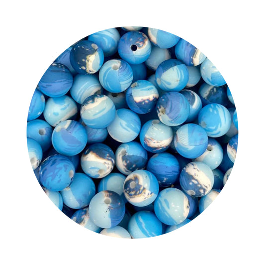 Blue Ocean Silicone Beads