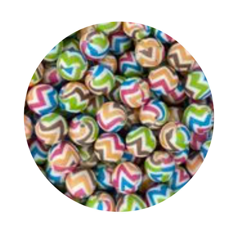 Colorful Chevron Silicone Beads