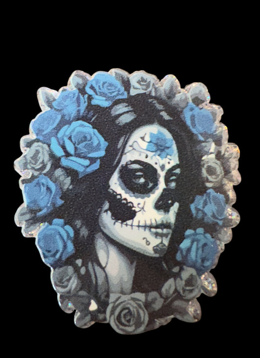 Floral Skelly Acrylic Flatback