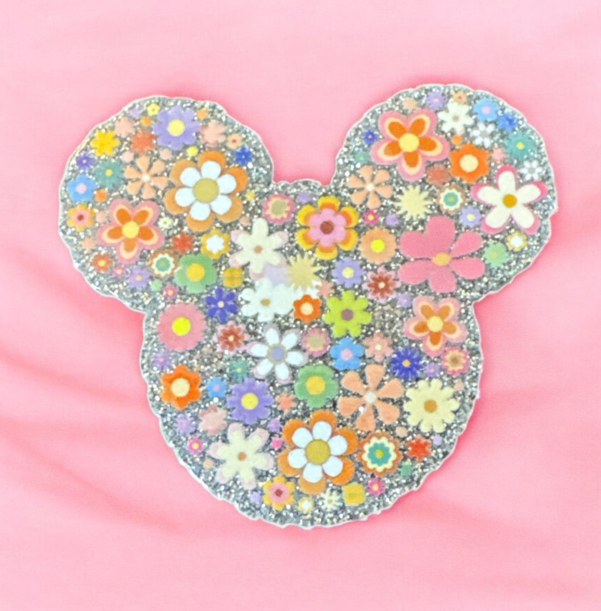 Floral Mouse Ear Acrylic Flatback