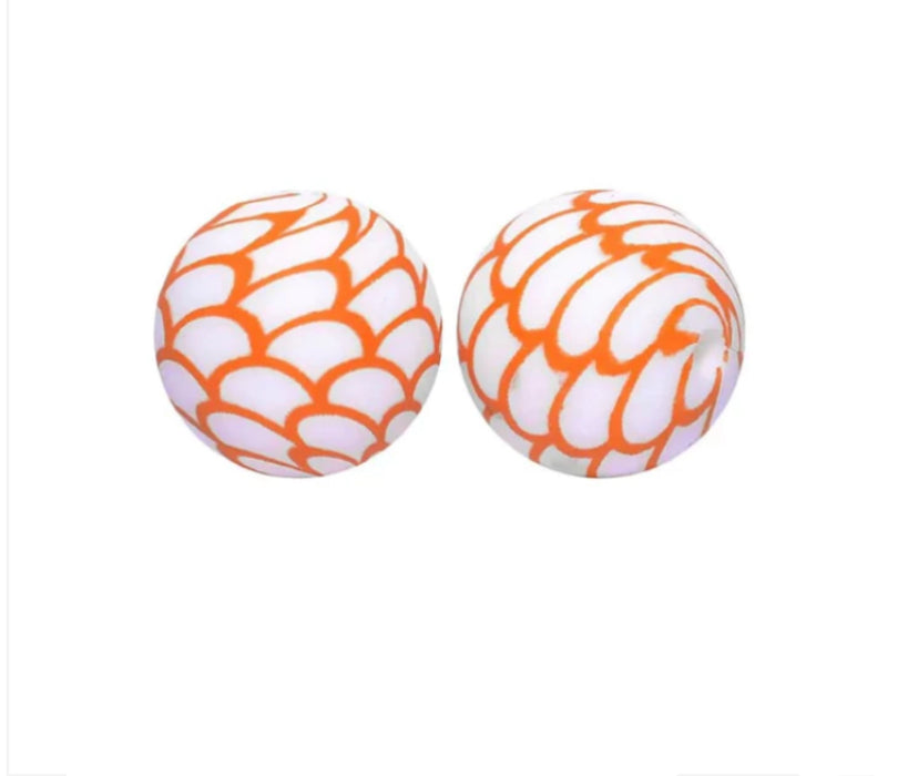 Abstract Orange Silicone Beads