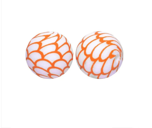 Abstract Orange Silicone Beads