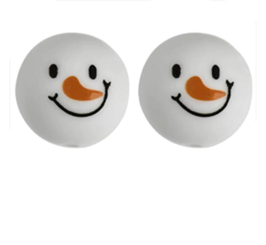 Snowman Silicone Beads