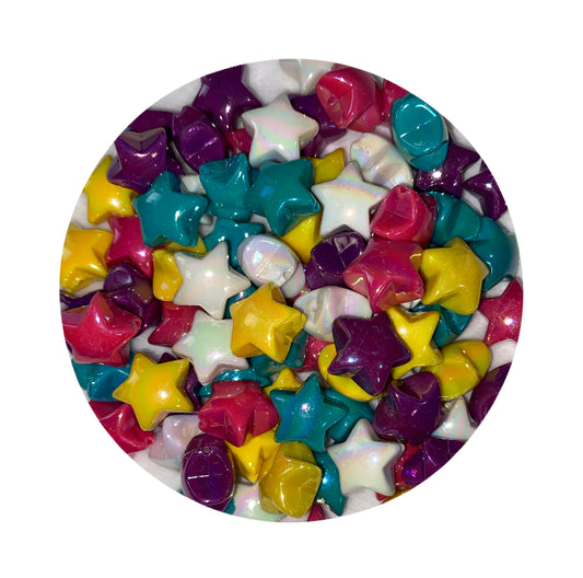 Iridescent Stars Acrylic Beads