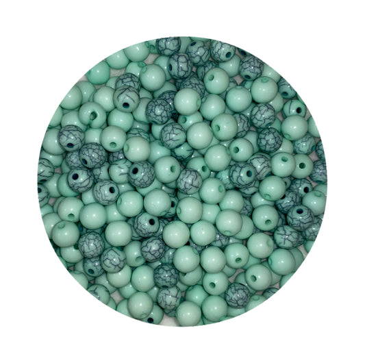 Mint Crackle Mix Beads