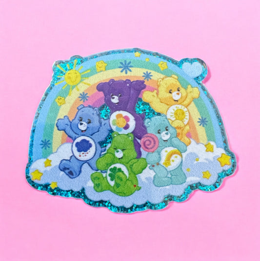 Caring Bear Rainbow Acrylic Flatback