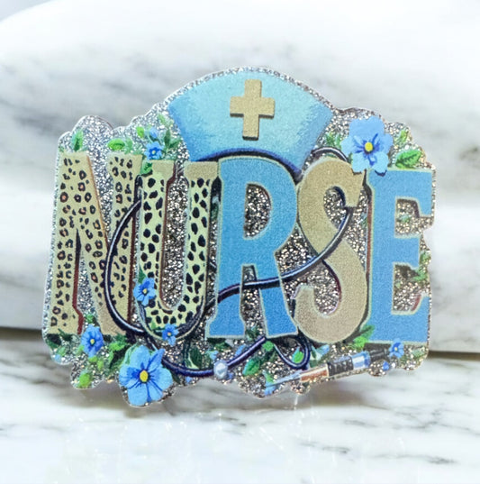 Floral Nurse Acrylic Flatback
