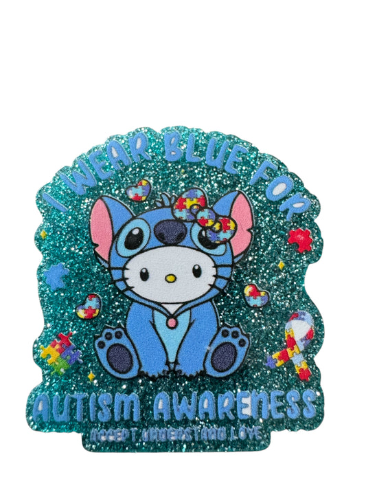 Blue Alien HK Autism Awareness Acrylic Flatback