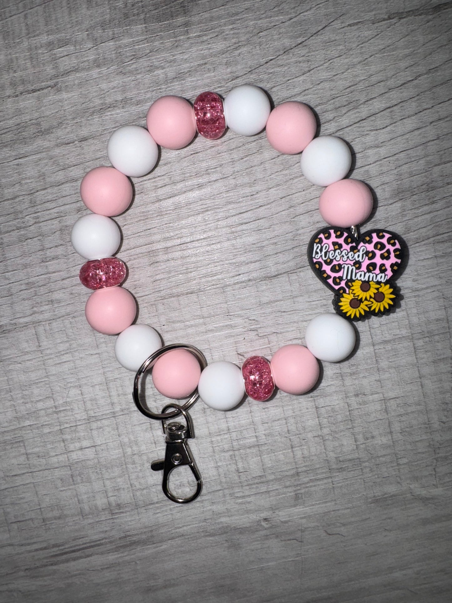 Blessed Mama Wristlet Keychain