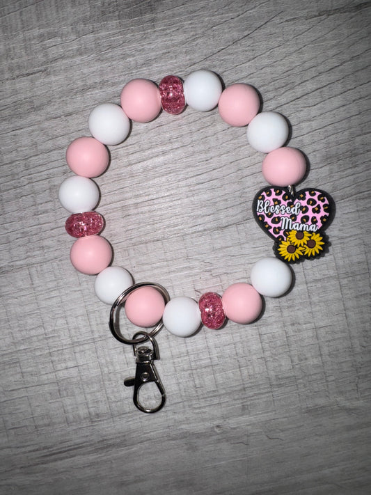 Blessed Mama Wristlet Keychain