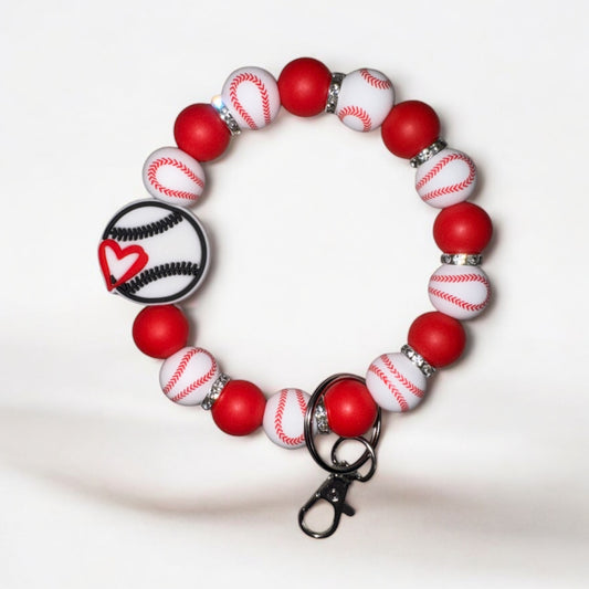 Baseball Wristlet Keychain