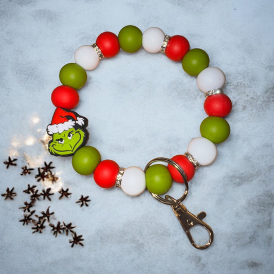 Mean One Christmas Wristlet Keychain