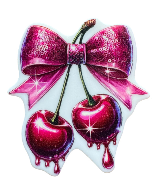 Cherry Bow Acrylic Flatback