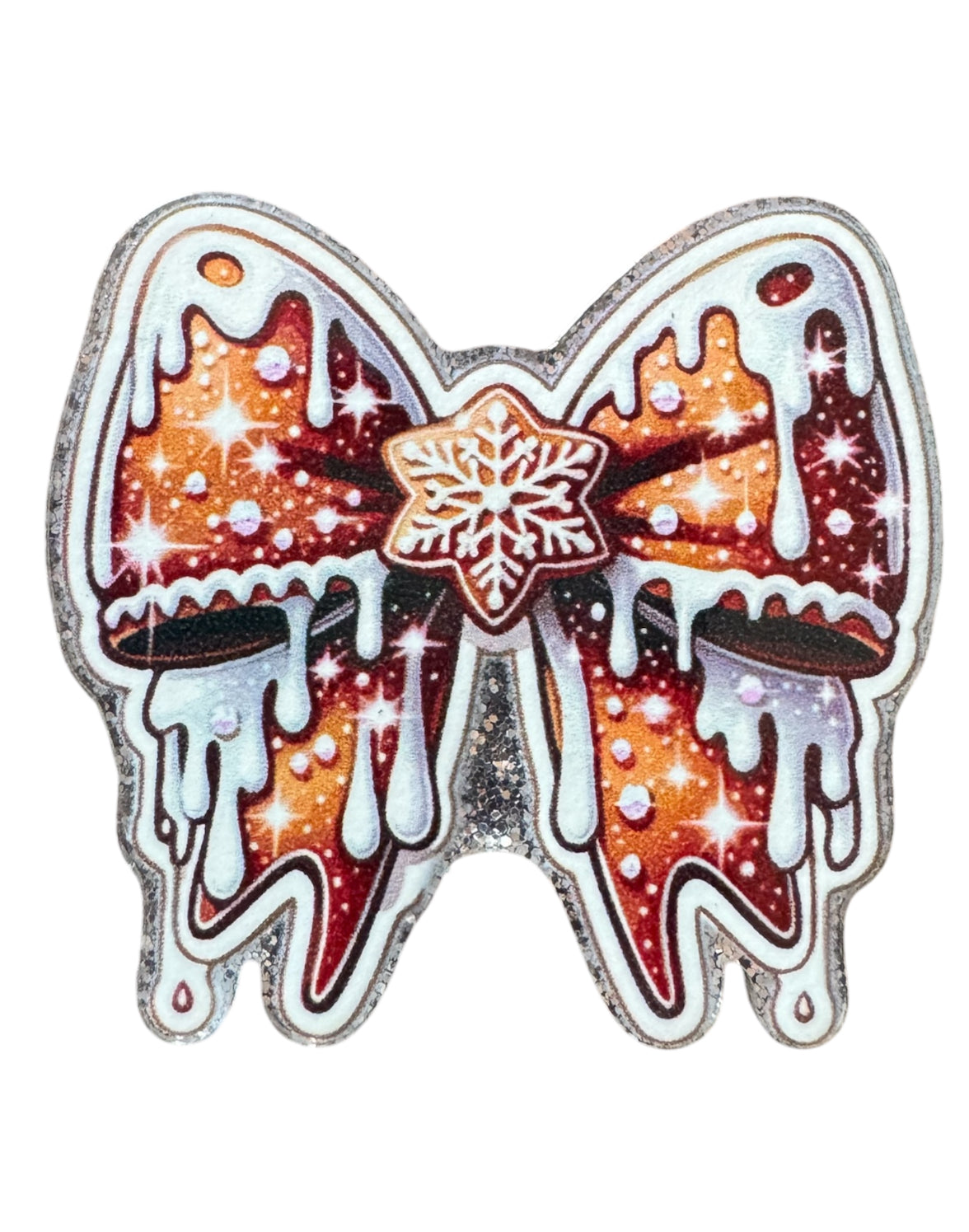 Gingerbread Cookie Bow Acrlic Flatback