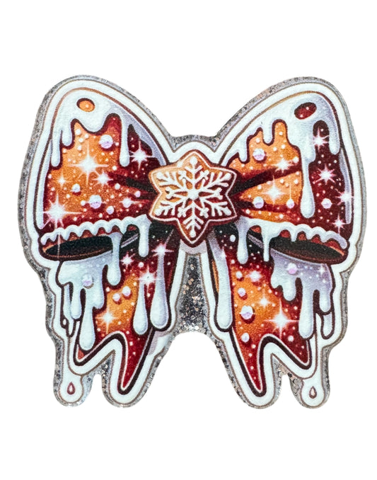 Gingerbread Cookie Bow Acrlic Flatback
