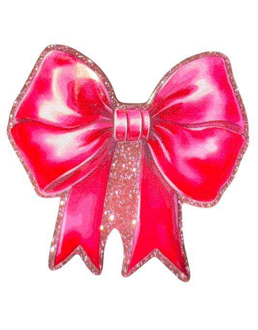 Hot Pink Bow Acrylic Flatback