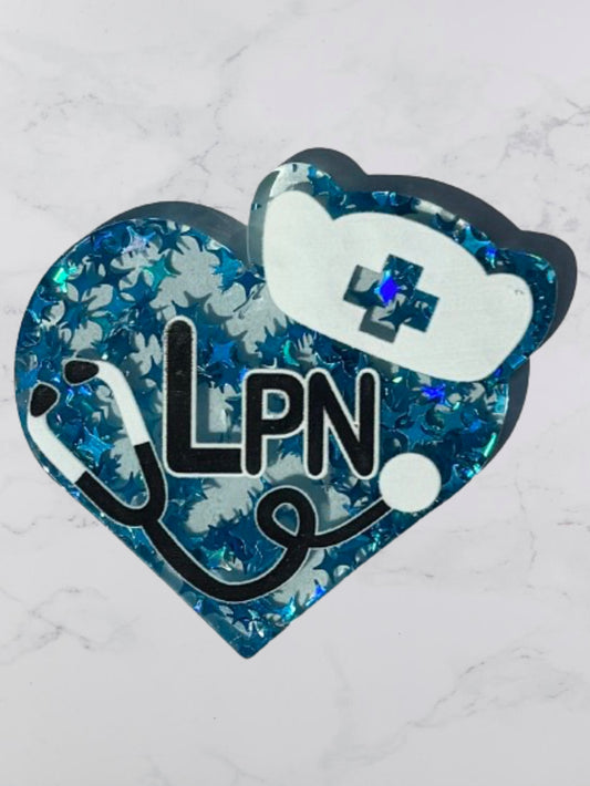 LPN Heart Acrylic Flatback