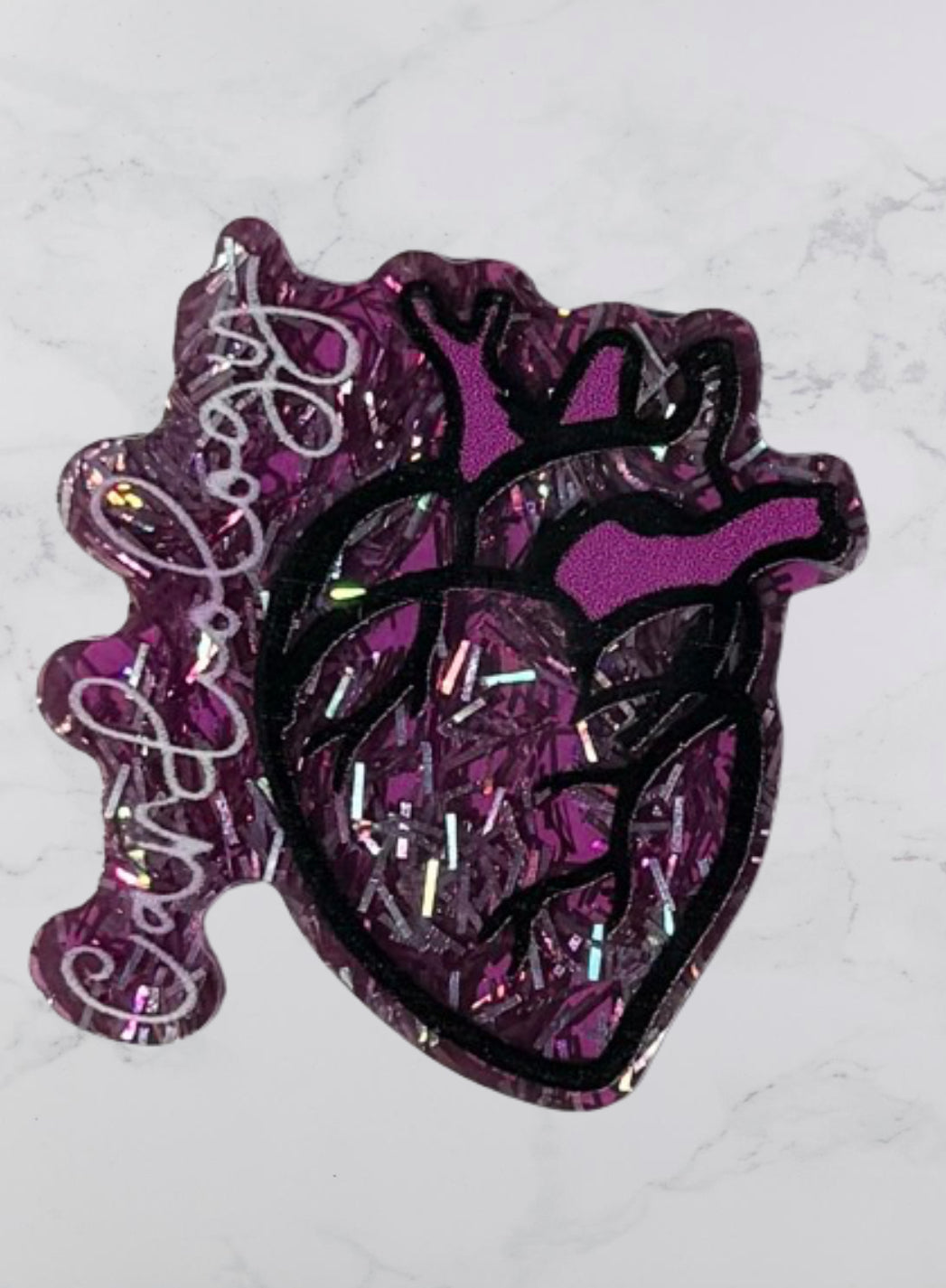 Cardiology Purple Heart Acrylic Flatback