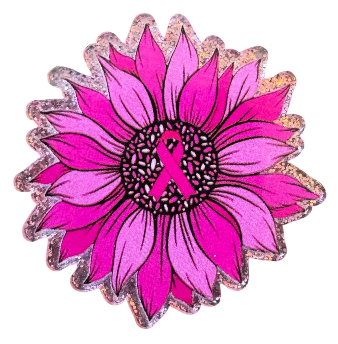 Breast Cancer Sunflower Acrylic Flatback