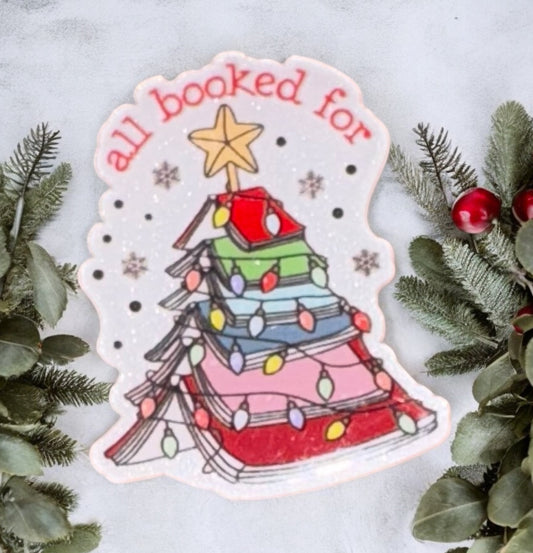 All Booked For Christmas Acrylic Flatback