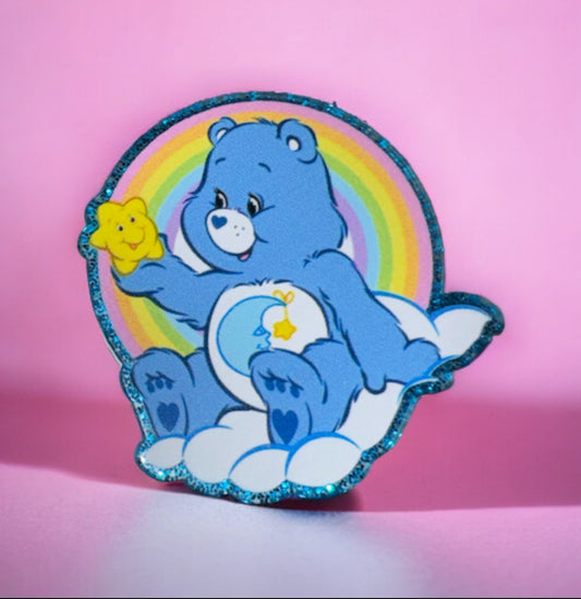 Night Time Cartoon Bear Acrylic Flatbacks