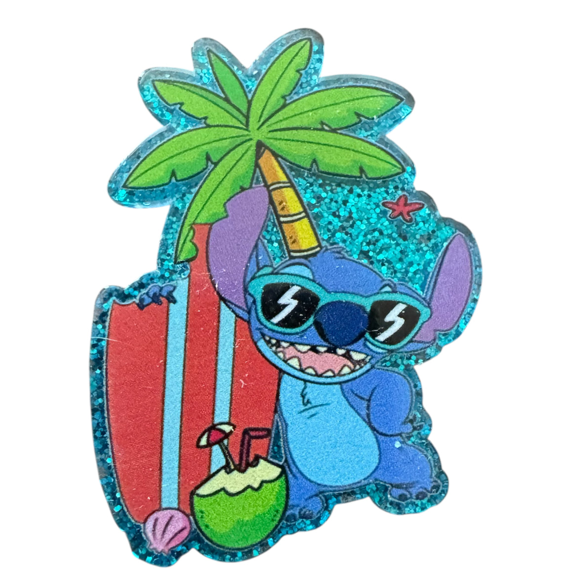 Surfing Blue Alien Acrylic Flatback