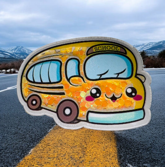 School Bus Shaker Acrylic Flatback